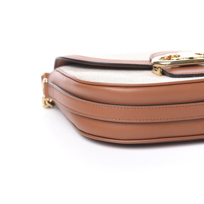 Celine Textile Natural Calfskin Medium Chain Maillon Triomphe Tan White 6 of 8