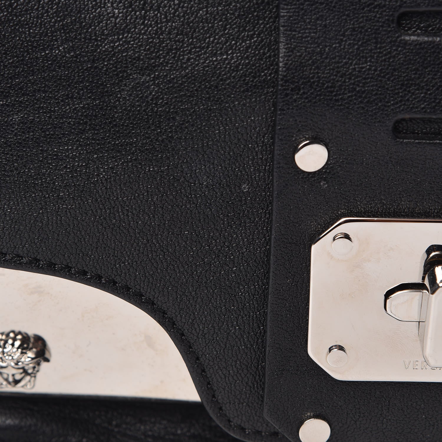 Versace Goatskin Small Stardvst Satchel Black 11 of 11