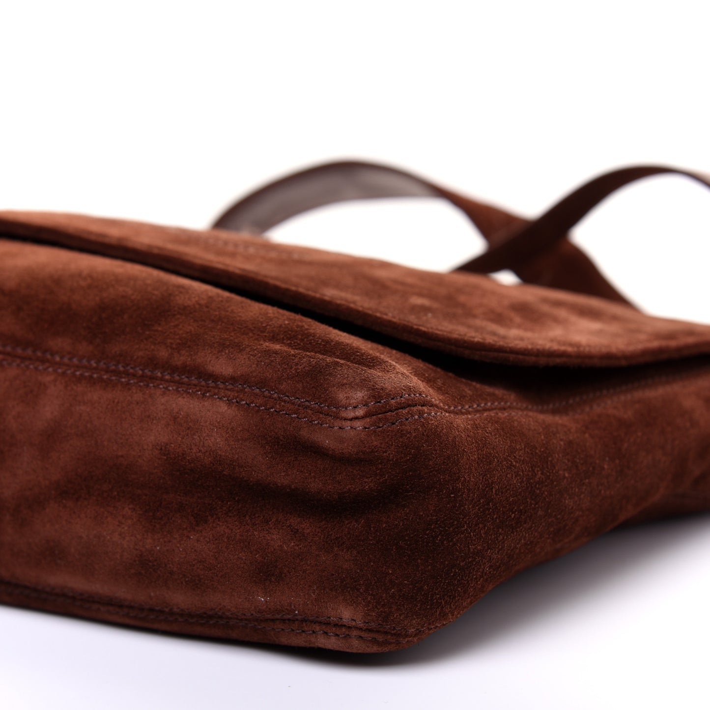Suede CC Messenger Flap Bag Brown