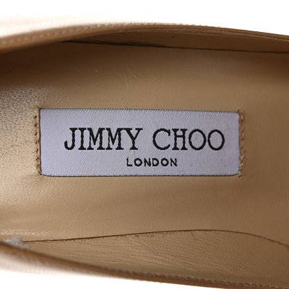 Jimmy Choo Calfskin Gilbert Round Toe Pumps 37 Nude 7 of 9