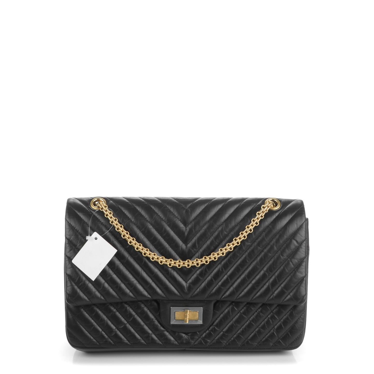 Aged Calfskin Chevron Quilted 2.55 Reissue 227 Flap Black