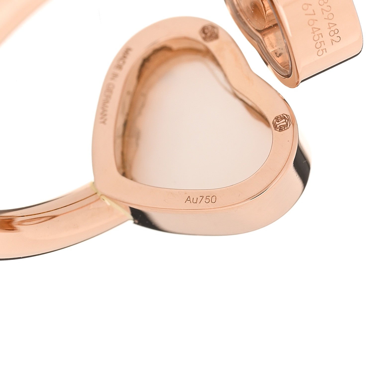 Chopard 18K Rose Gold Diamond Mother of Pearl Happy Hearts Ring 52 6 8 of 10
