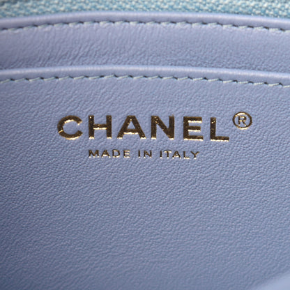 Chanel Lambskin Quilted Mini Rectangular Flap Light Blue 6 of 9