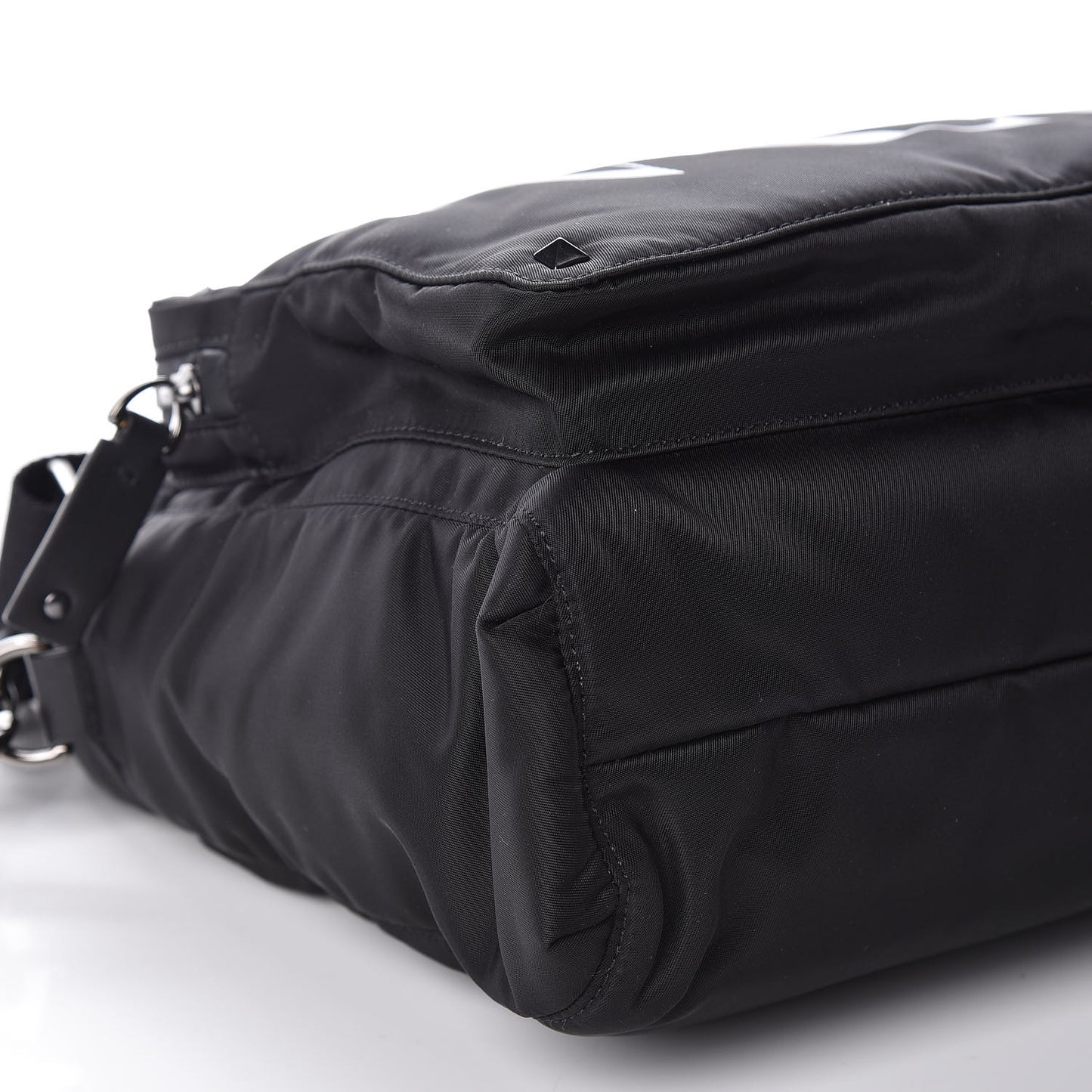 Nylon Mens VLTN Padded Messenger Bag Black