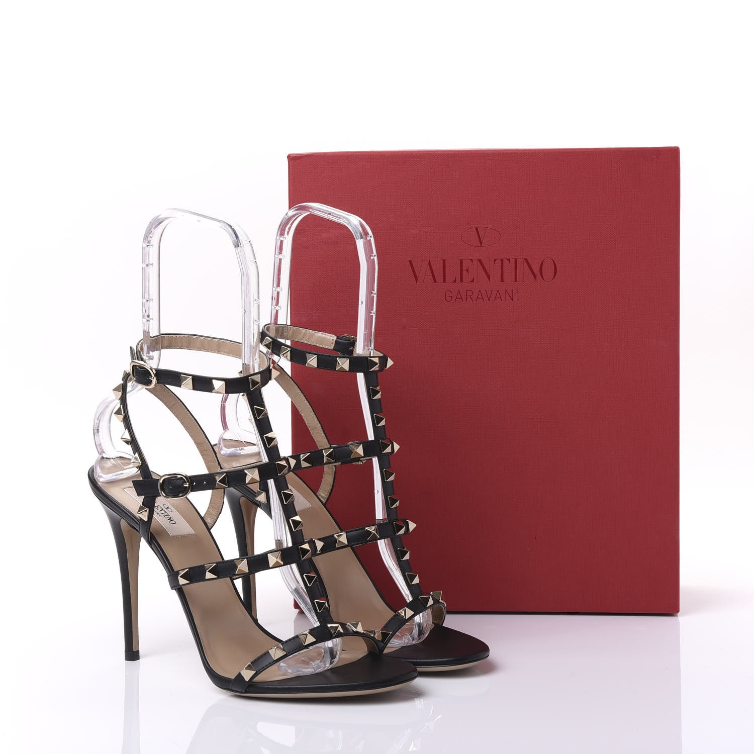 Valentino Garavani Calfskin Nappa Rockstud Gladiator 105mm Sandals 40 Black 8 of 8