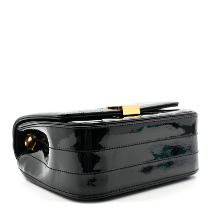 Saint Laurent Patent Calfskin Matelasse Monogram Small Vicky Chain Bag Black 4 of 11