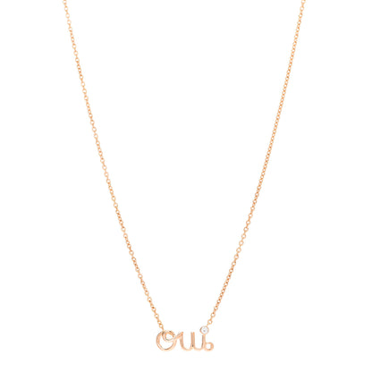 Christian Dior 18K Rose Gold Diamond Oui Pendant Necklace 1 of 5