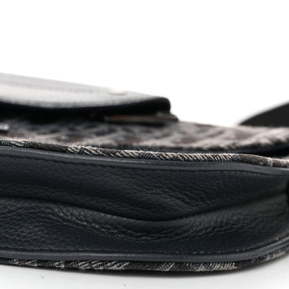 Christian Dior Oblique Saddle Messenger Pouch Blue Black 10 of 11