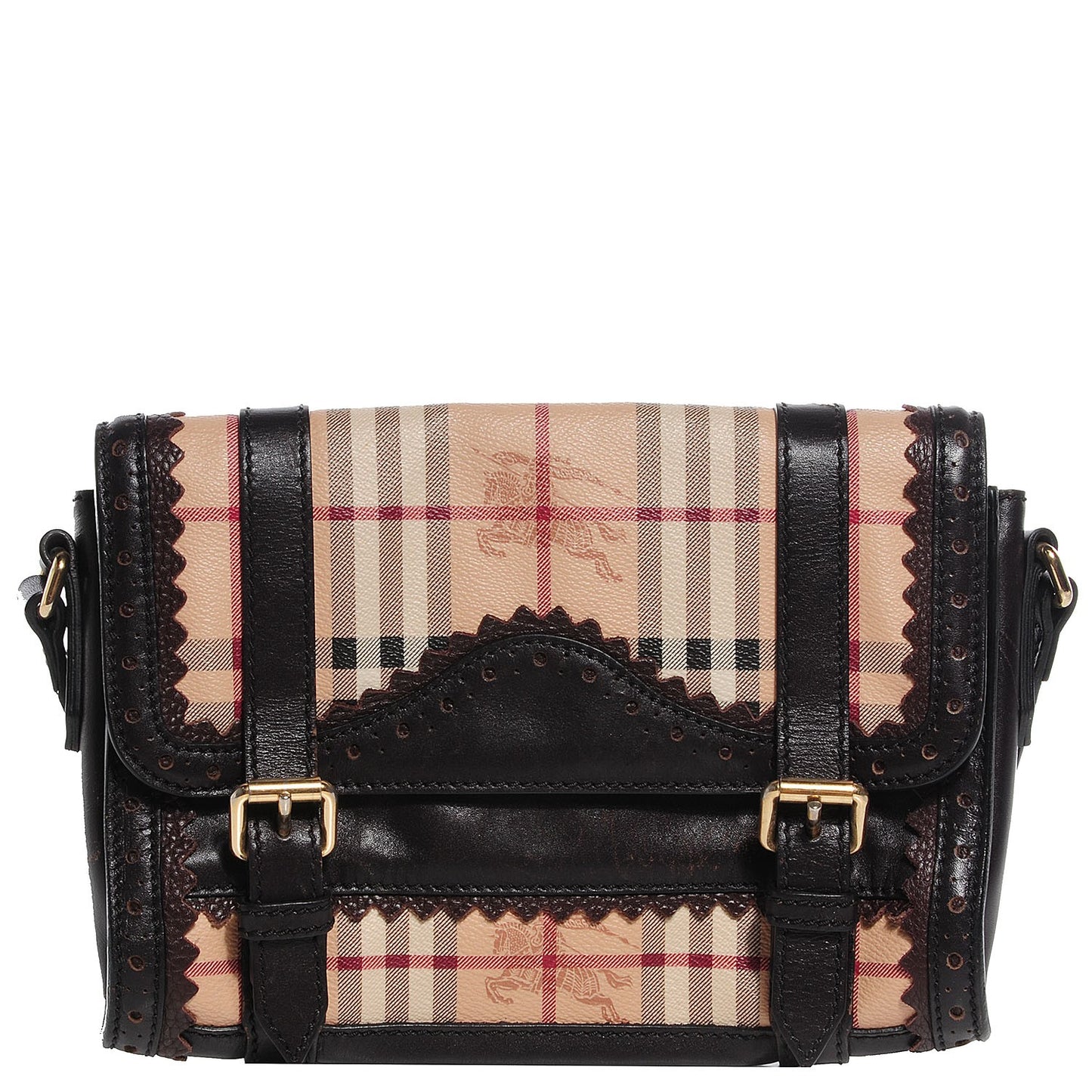 Haymarket Check Satchel Crossbody Bag Chocolate
