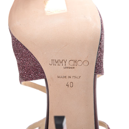 Jimmy Choo Glitter Lang Sandals 40 Pink 7 of 10