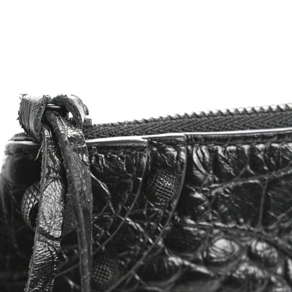 Balenciaga Extra Supple Calfskin Crocodile Embossed Monochrome Mini Le Cagole Multi Pouch Black 10 of 11