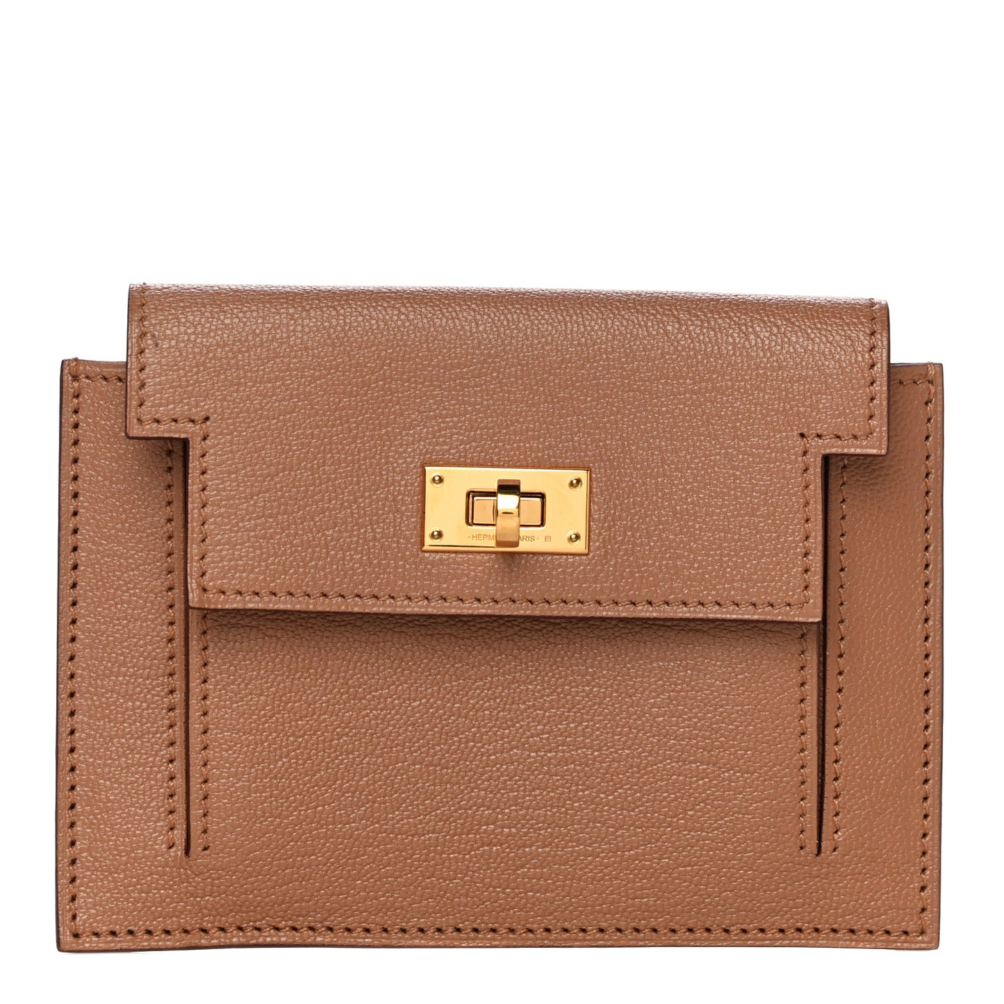 Chevre Mysore Kelly Pocket Compact Wallet Quebracho