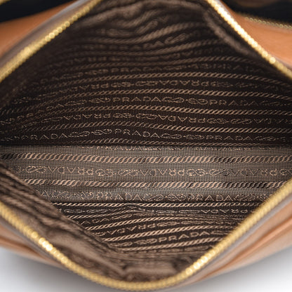 Prada Vitello Daino Medium Double Zip Shoulder Bag Cannella 5 of 8