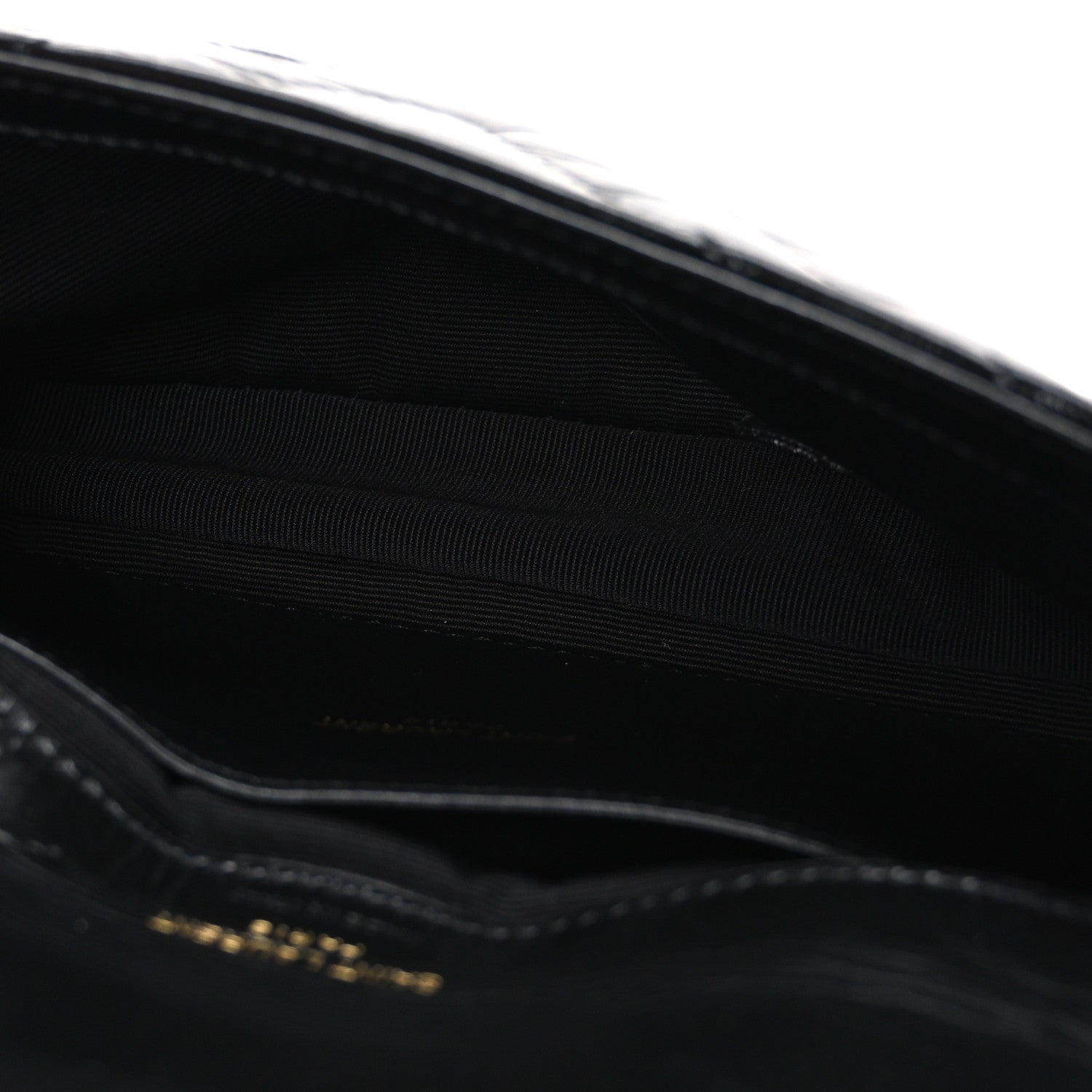 Saint Laurent Shiny Calfskin Matelasse Chevron Monogram Mini College Bag Black 5 of 10