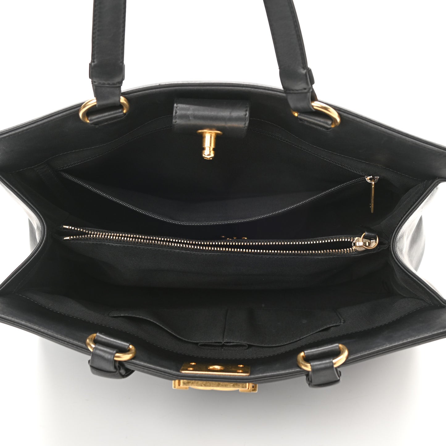 Calfskin Quilted Boy Shopping Tote Black