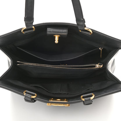 Chanel Calfskin Quilted Boy Shopping Tote Black 5 of 10
