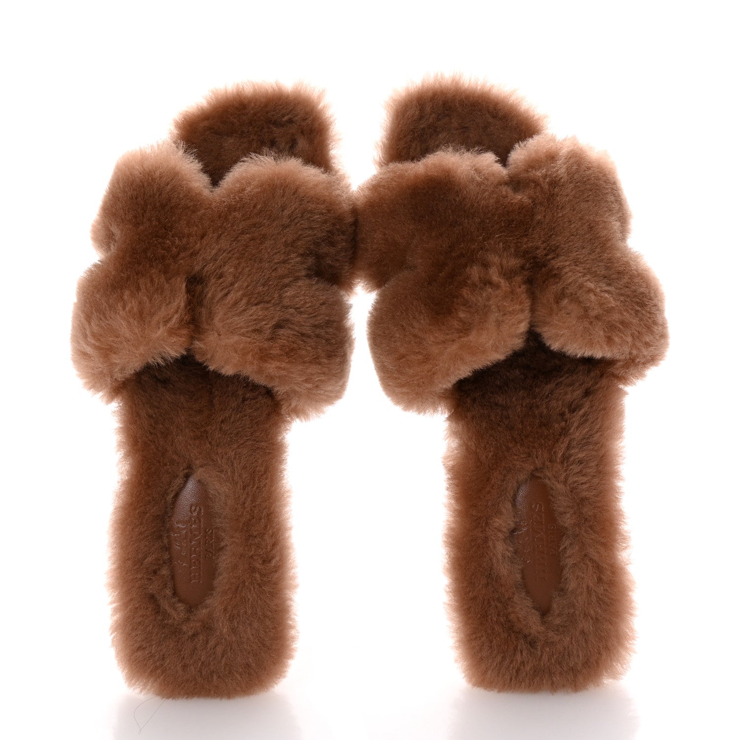 Hermes Woolskin Oran Sandals 37 Naturel 2 of 9