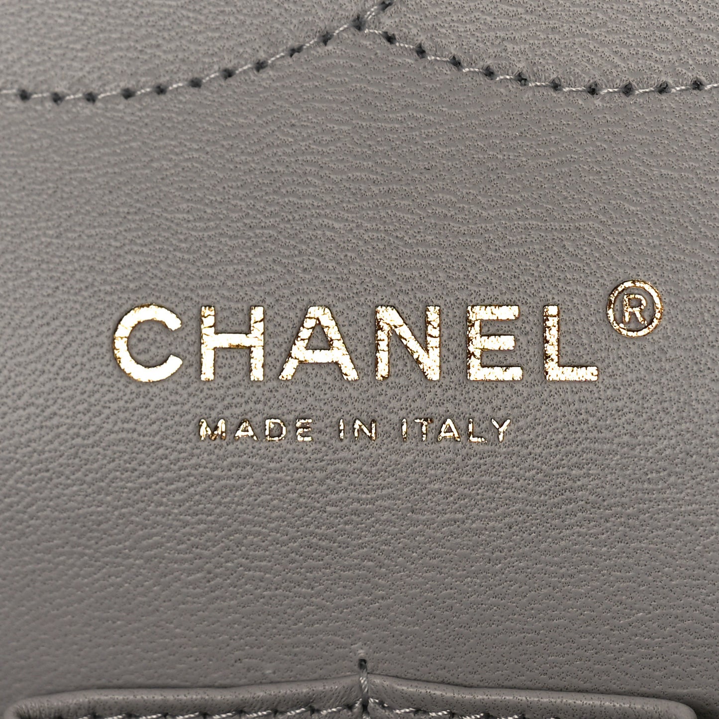 Caviar Quilted Jumbo Double Flap Grey