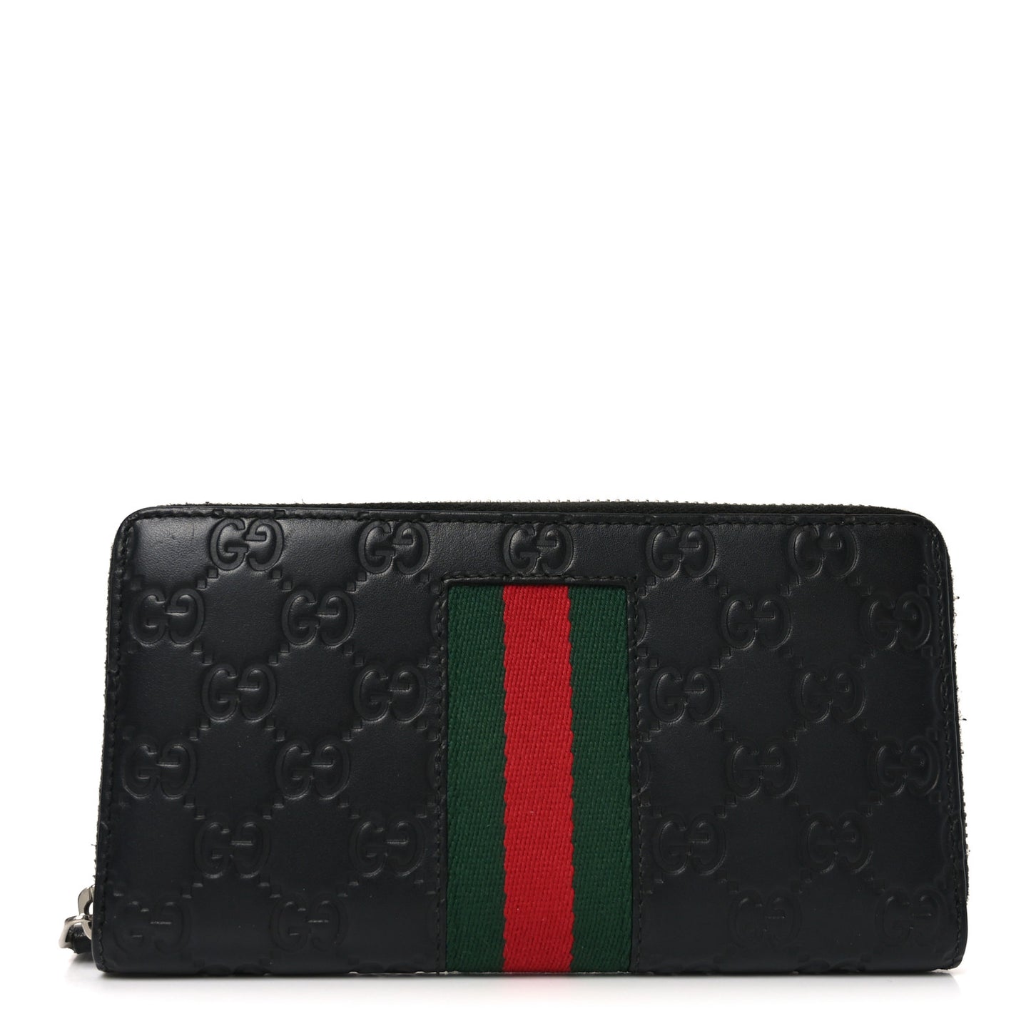 Guccissima Web Zip Around Wallet Black