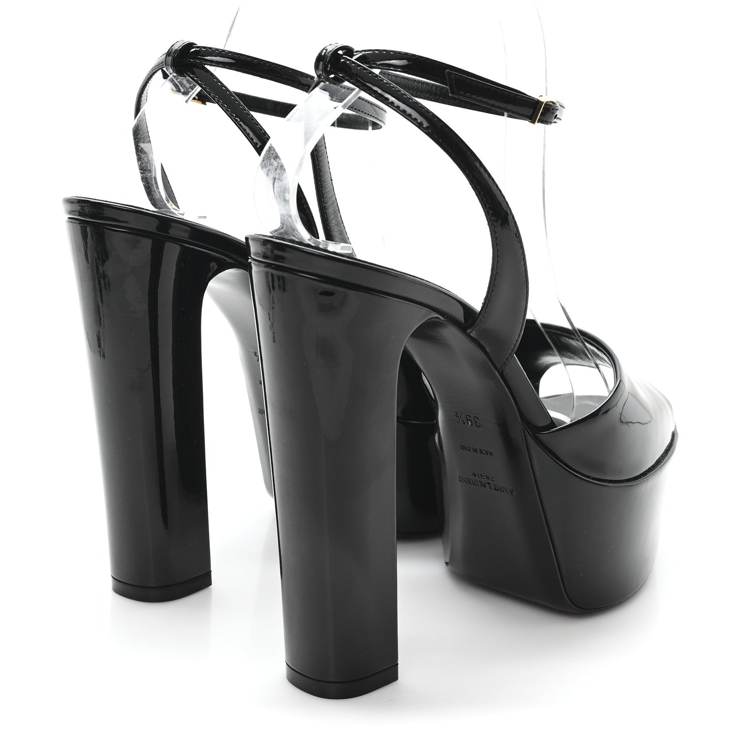 Saint Laurent Patent Sexy 95 Tanouk Platform Sandals 39.5 Black 5 of 10