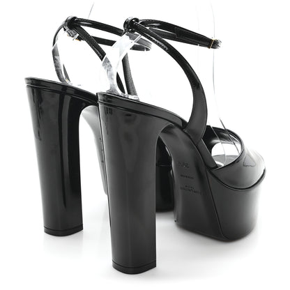 Saint Laurent Patent Sexy 95 Tanouk Platform Sandals 39.5 Black 5 of 10