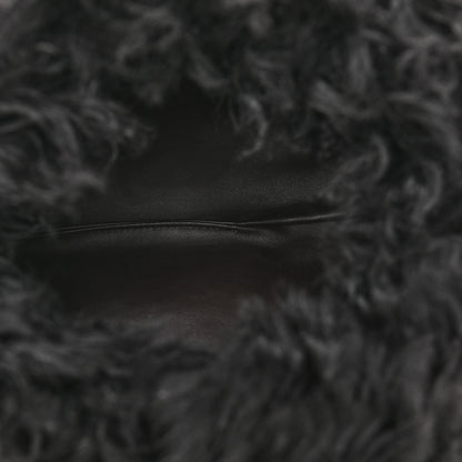 Bottega Veneta Shearling Lambskin The Pouch Chain Black 5 of 10