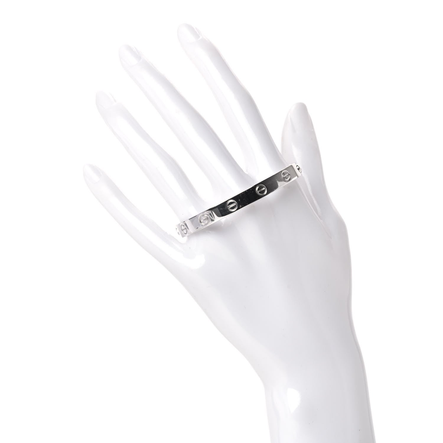 Cartier 18K White Gold LOVE Bracelet 16 2 of 7