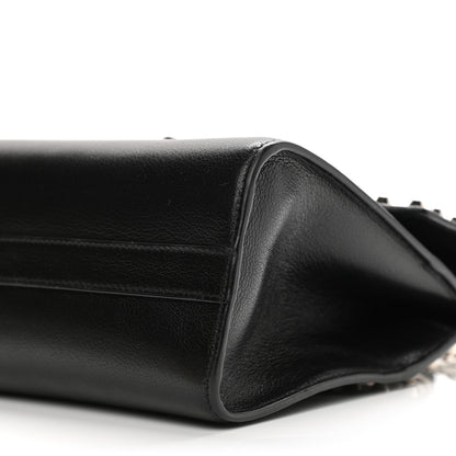 Prada Glace Calfskin Studded Sound Flap Crossbody Shoulder Bag Black 9 of 10