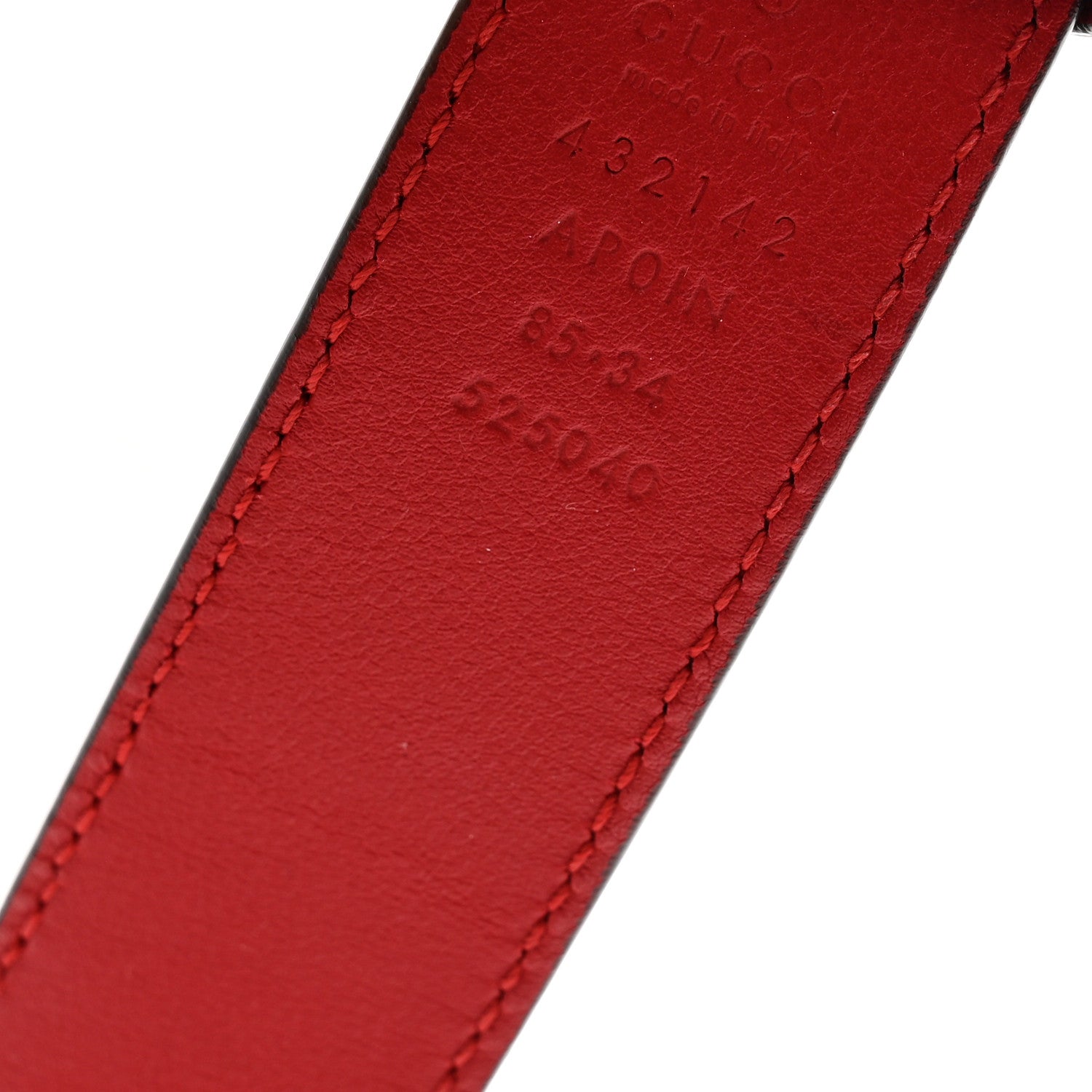 Gucci Moon Calfskin Crystal Dionysus 30mm Belt 85 34 Red 3 of 5