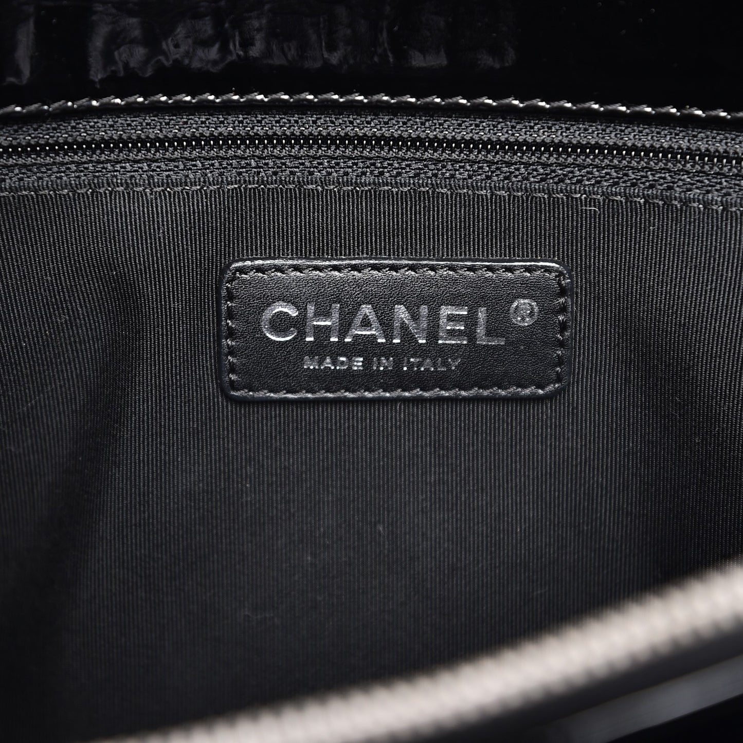 Patent Quilted Grand Shopping Tote GST Black