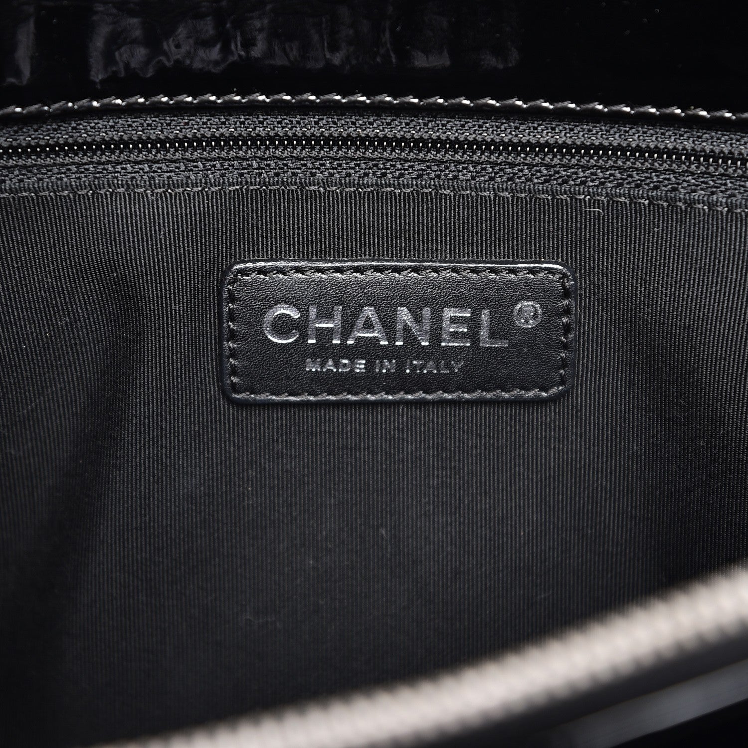 Chanel Patent Quilted Grand Shopping Tote GST Black 6 of 11