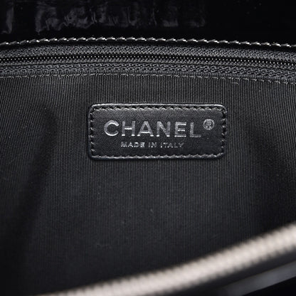 Chanel Patent Quilted Grand Shopping Tote GST Black 6 of 11