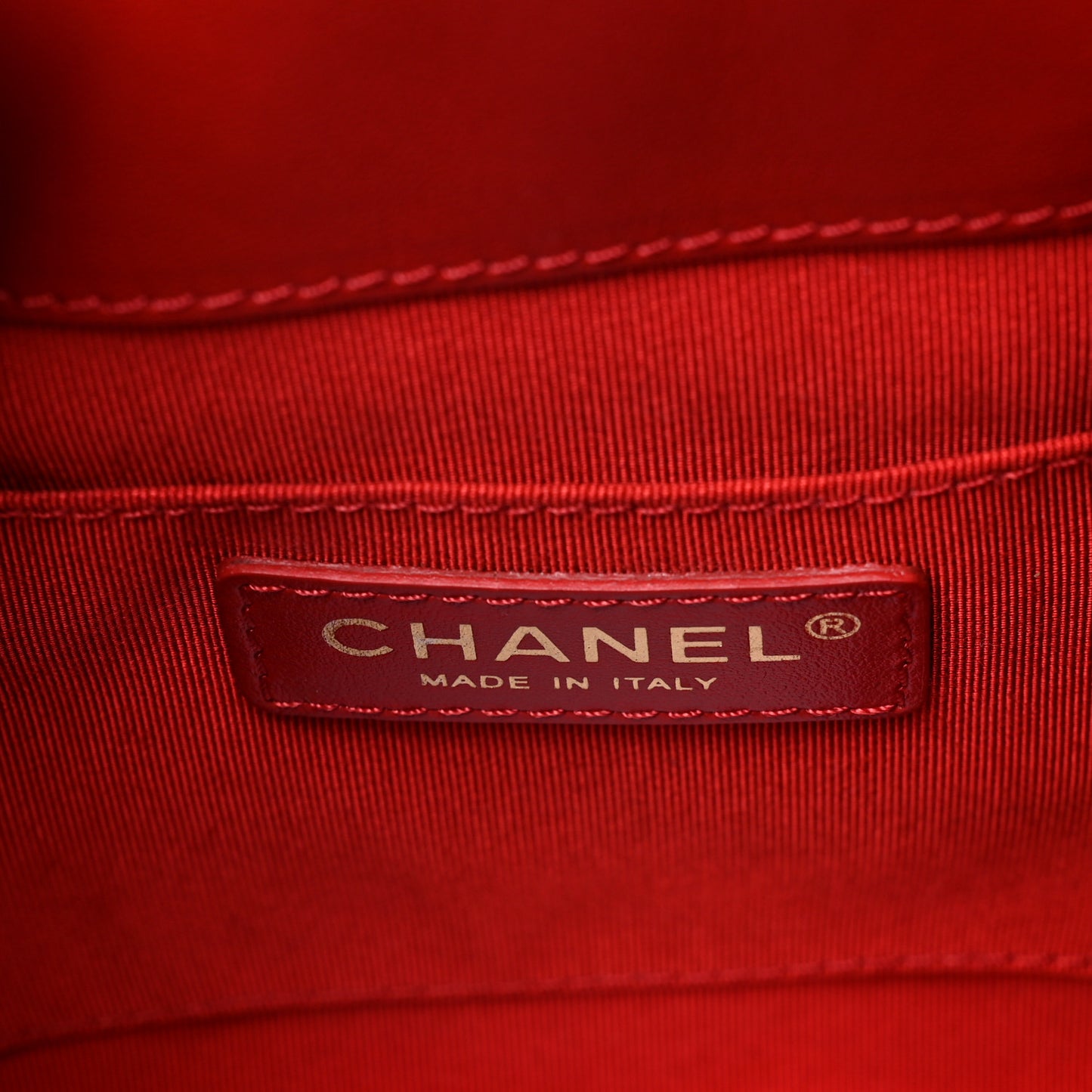 Lambskin Quilted CC Dweller Drawstring Bucket Bag Red