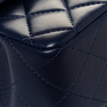 Chanel Lambskin Quilted Mini Top Handle Rectangular Flap Navy Blue 9 of 12