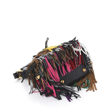 Saint Laurent Calfskin Small Emmanuelle Fringe Bucket Bag Multicolor 3 of 8
