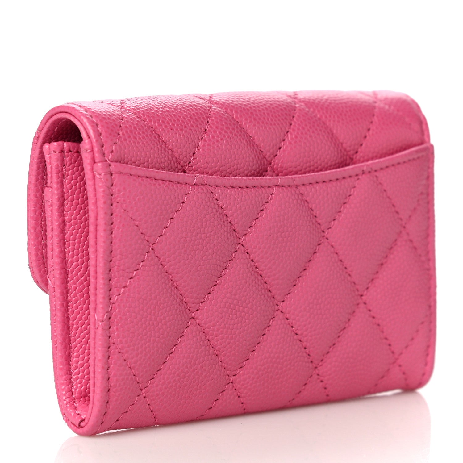 Chanel Caviar Quilted Flap Card Holder Wallet Pink 3 of 11