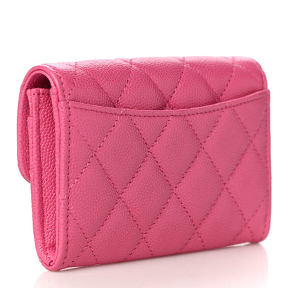 Chanel Caviar Quilted Flap Card Holder Wallet Pink 3 of 11