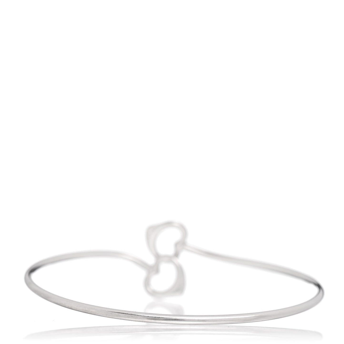Sterling Silver Elsa Peretti Double Open Heart Bangle Bracelet