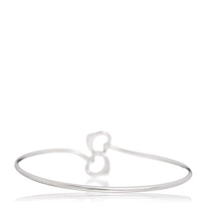 Tiffany Sterling Silver Elsa Peretti Double Open Heart Bangle Bracelet 3 of 4