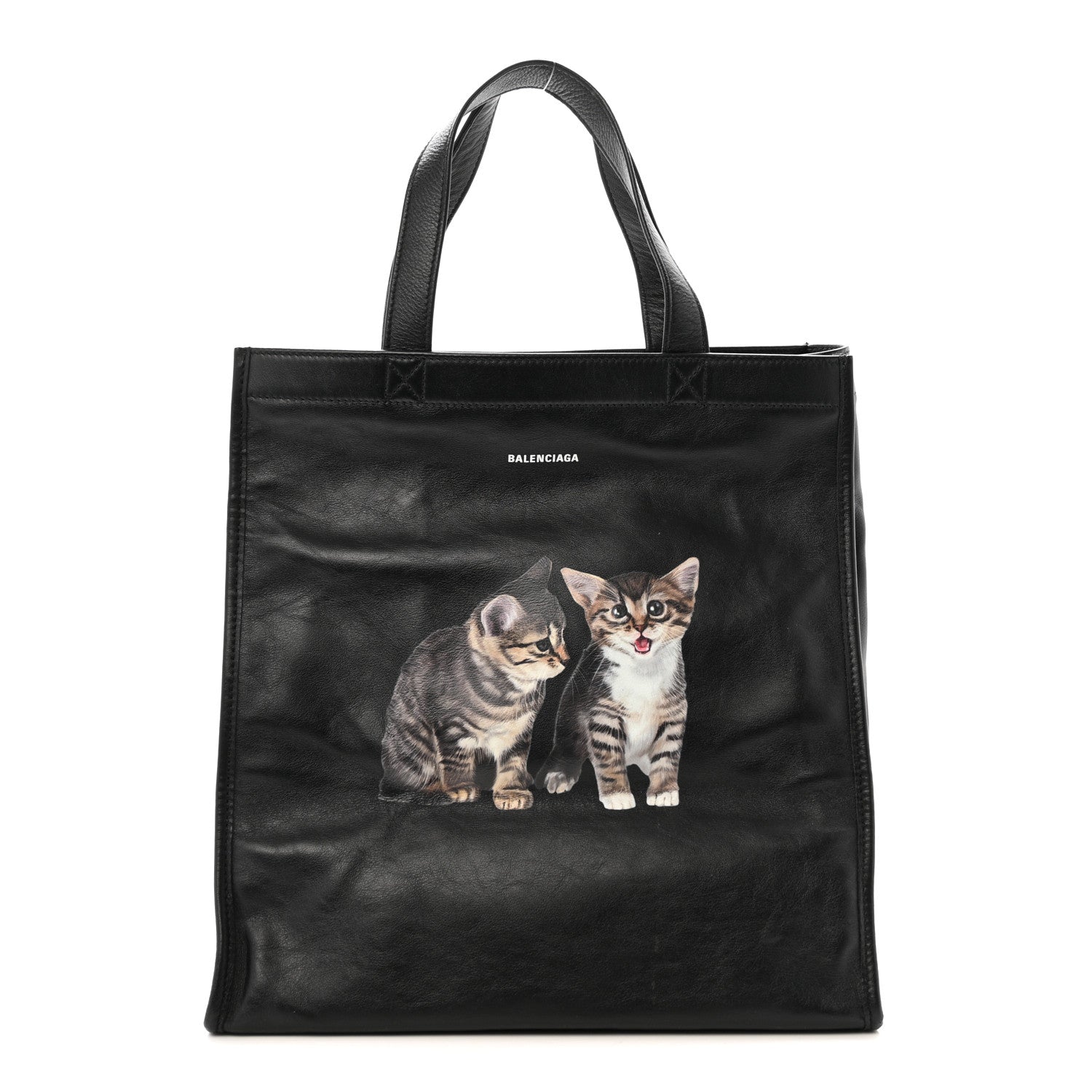 Balenciaga Calfskin Kittens Market Shopper Black 1 of 15