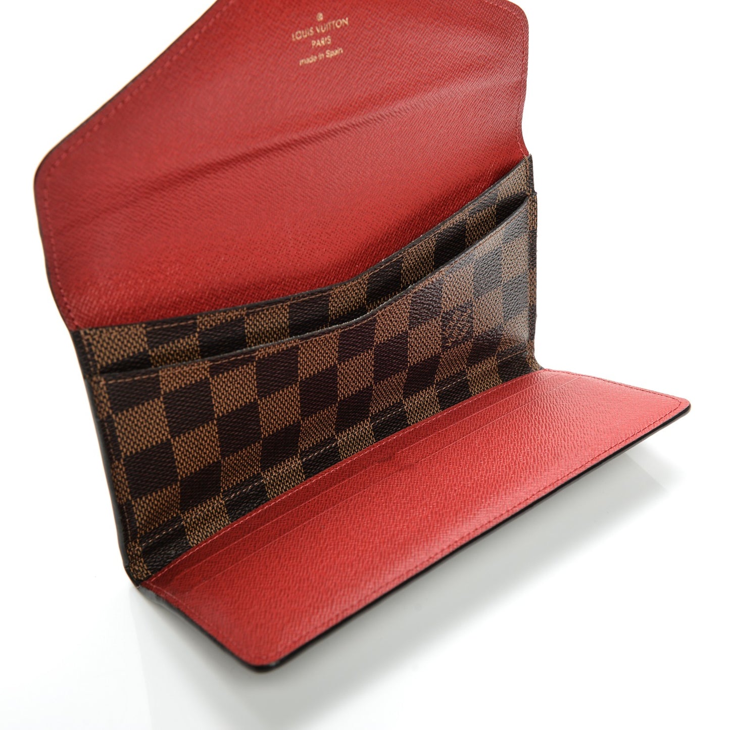 Damier Ebene Josephine Wallet Red