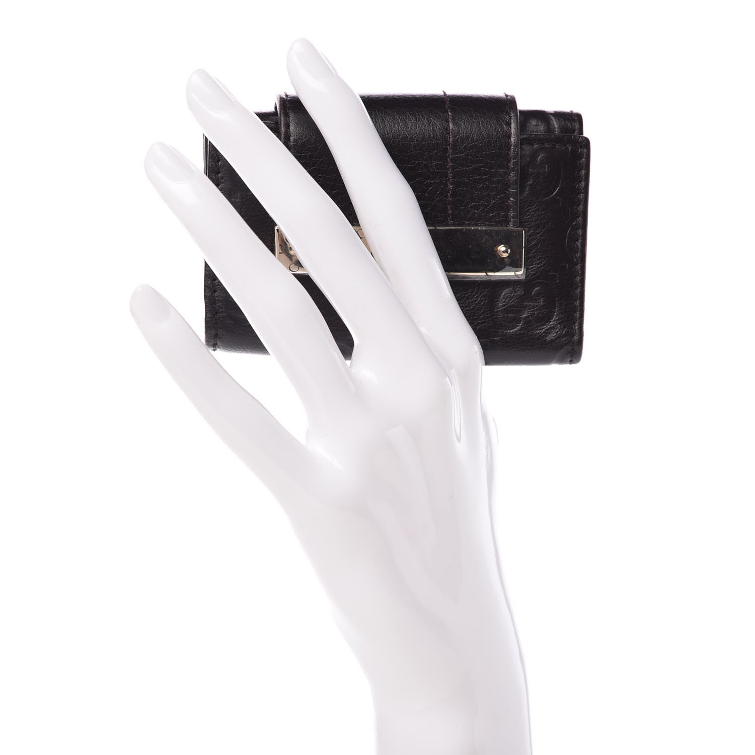 Gucci Guccissima Signature Ladies Web 6 Key Holder Case Chocolate 2 of 7