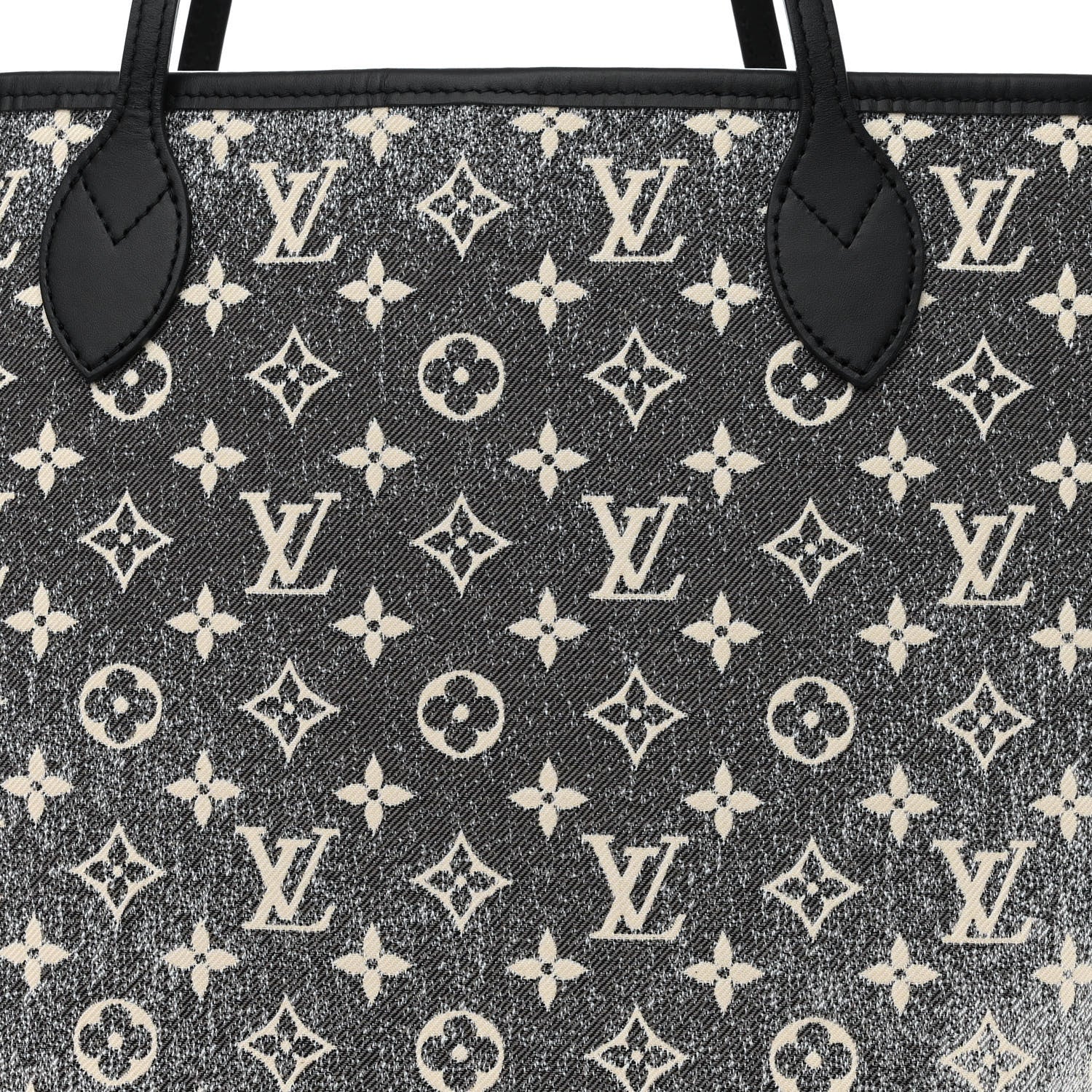 Louis Vuitton Denim Monogram Jacquard Neverfull MM Grey 9 of 11