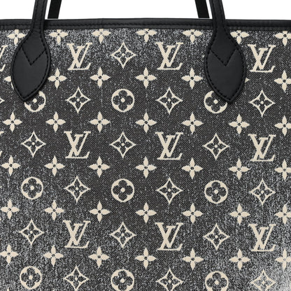 Louis Vuitton Denim Monogram Jacquard Neverfull MM Grey 9 of 11
