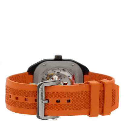 Hermes DLC Coated Titanium Rubber 39mm H08 Automatic Watch Orange 3 of 5