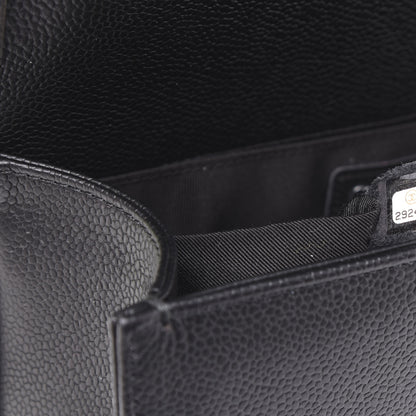 Chanel Caviar Chevron Quilted Medium Boy Flap Black 8 of 10
