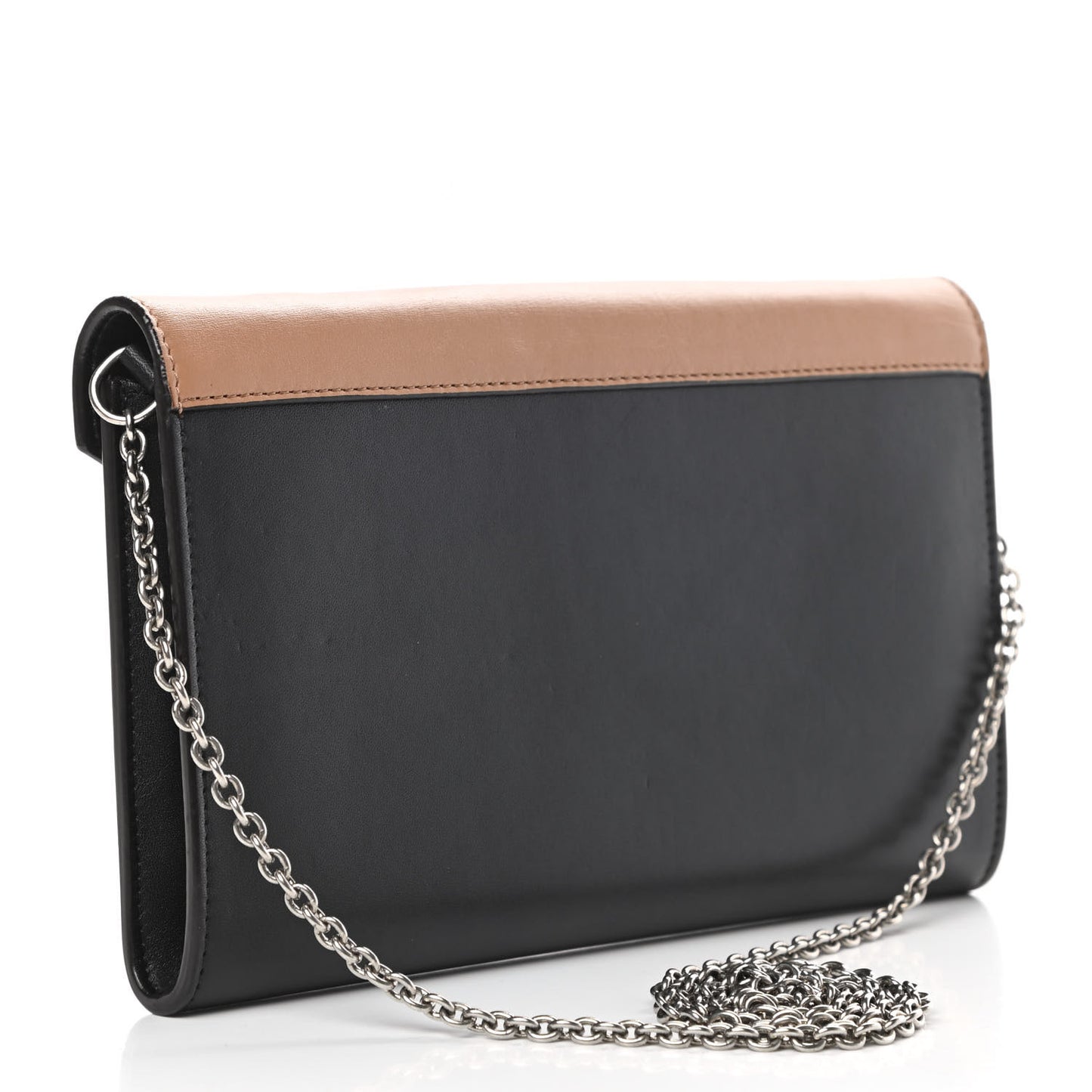 Shiny Calfskin Clutch on a Chain Multicolor