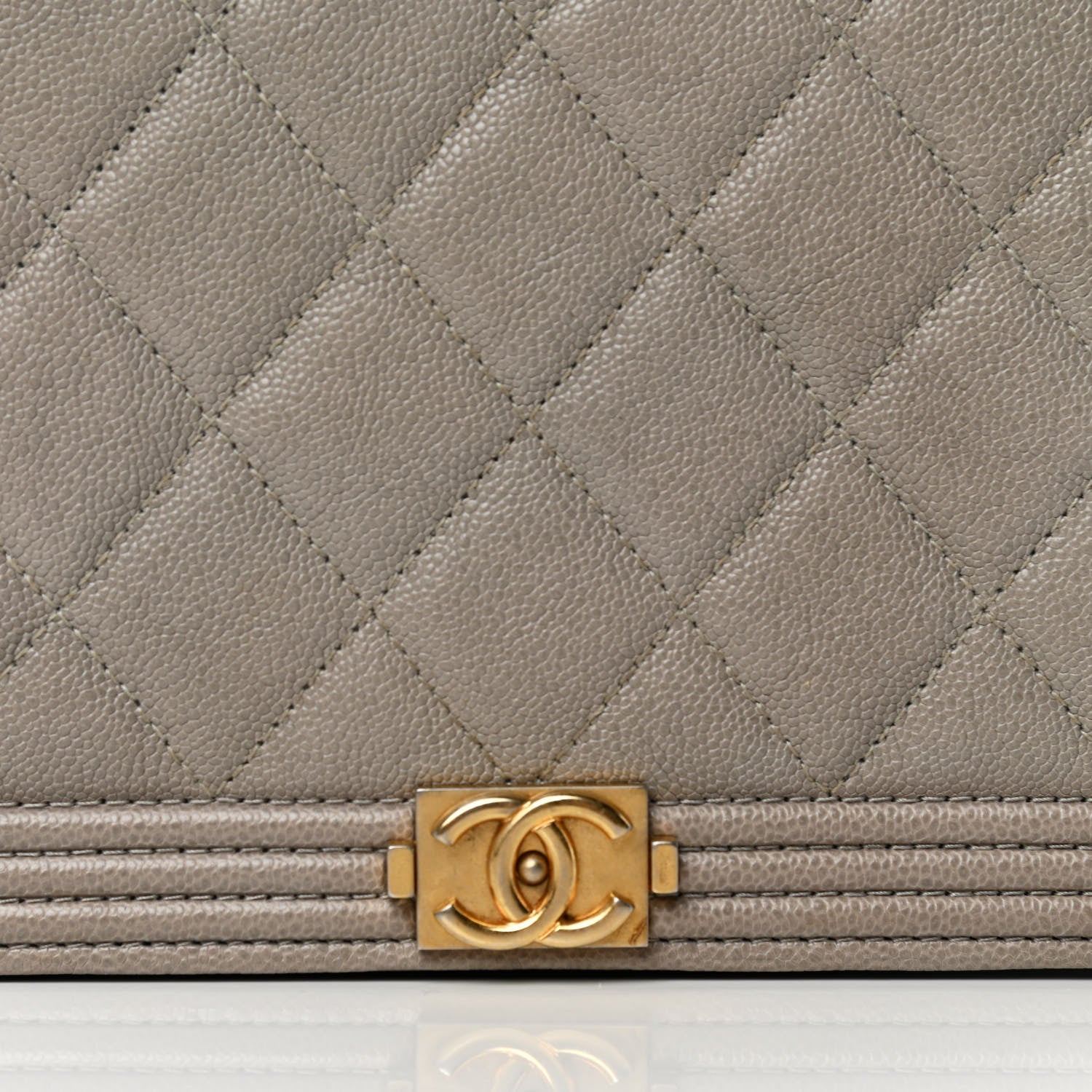 Chanel Caviar Quilted Boy Wallet On Chain WOC Grey 8 of 12