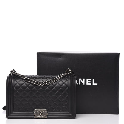 Chanel Calfskin Quilted New Medium Boy Flap Black 13 of 14
