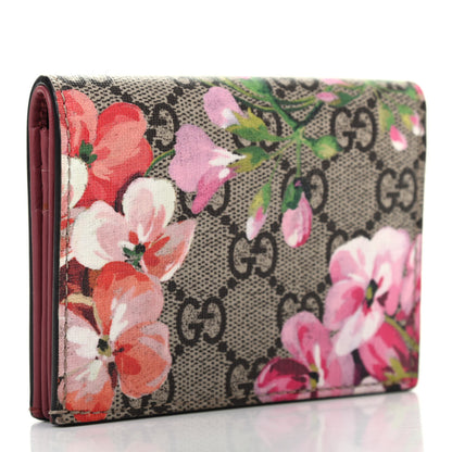 Gucci GG Supreme Monogram Blooms Card Case Beige Multicolor Dry Rose 3 of 7